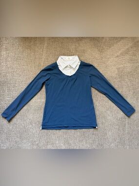 Callidae The Practice Shirt; Size S; Blue with Daisy Print
